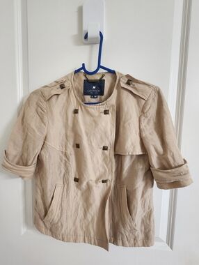 Gryphon Beige Short Trench with Stud Details